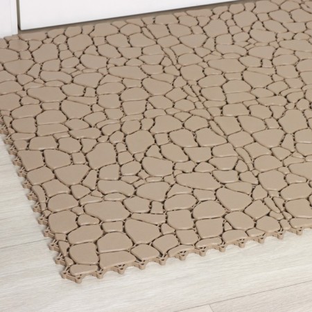 Aqua Stone floor modular coating, 34 × 34 cm, 6 pcs in packaging, beige color-5