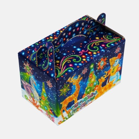 New Year. Gift box "Neon. Installation" New Year's suitcase medium 20 x 12 x 19 cm.-2