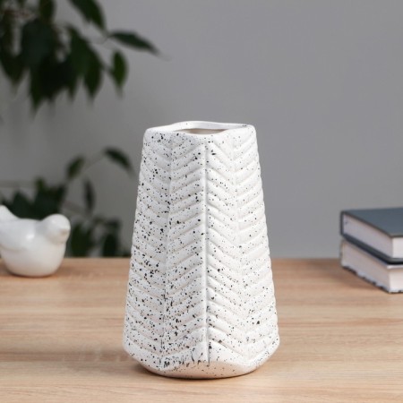 VAZ Coramics Table "Abner" zigzag, d = 5cm h = 17 cm, white-1