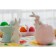 Menzhitsa ceramic 2 cells "Rabbit", 11.5 × 5.5 × 8 cm, pink color