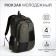 Youth backpack from textiles, 2 departments, 4 pockets, green color