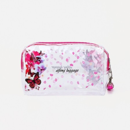Lightning cosmetic bag, raspberry color-1