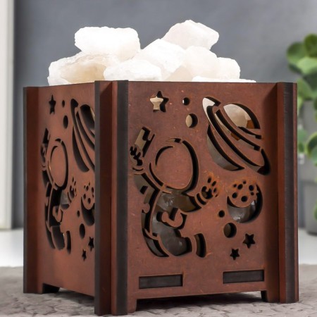 Salt lamp "Cosmonaut" E14 15W Dimmer Bel. salt 1.8 kg 12x12x15 cm-4