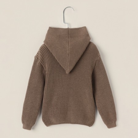 Knitted cardigan with a hood SL Home, r.92-98 cm, coffee-4