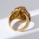 Ring "Right" Leo, color black gold, dimensionless