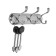 Tundra hanger tund003, metal, three -rirrious, chromium color