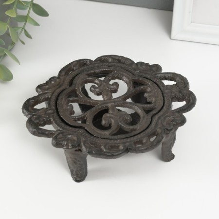 Standing for a heating candle for 1 candle of cast iron "Lily" 15x12.5x5 cm-1