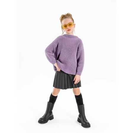 Свитер для девочки Amarobaby Knit Soft, рост 128 см, цвет фиолетовый