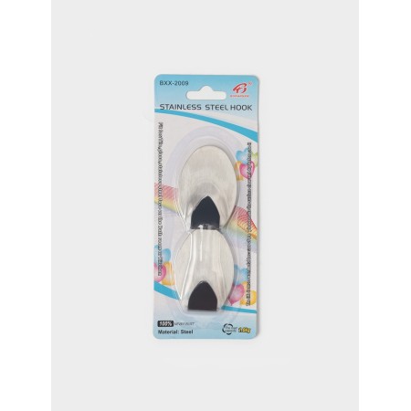 Self -adhesive hooks "oval", 2 pcs, metal, 5 × 4 × 2 cm, chrome-3