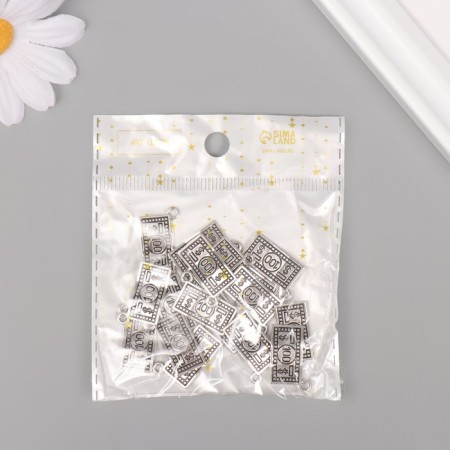 Decor Metal for creativity "Butting 100 $" silver 8178 2x1.2 cm-4