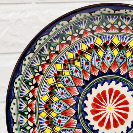Largan Rishtan ceramics "Patterns", 25 cm, blue-3