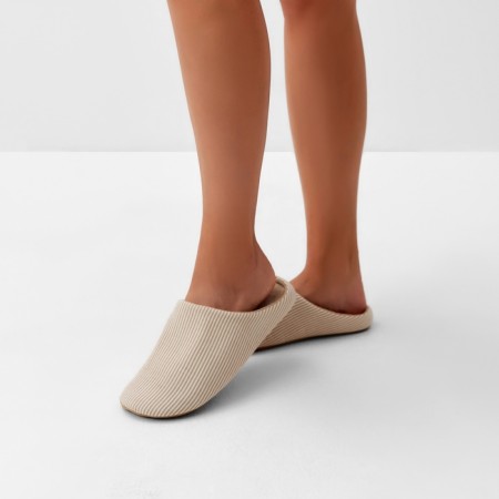 Women's slippers, eco size 36-37, color beige strip-7