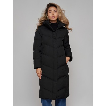 Coat insulated winter female, size 50, black color-8