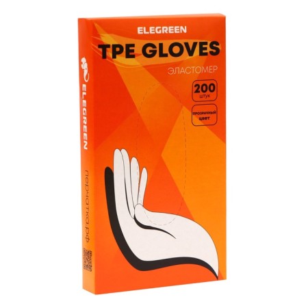 Disposable gloves Elegreen tp transparent, 100 pairs, size m