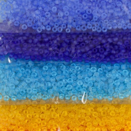 Round beads 12/0 "Multi -colored" matte 8 colors x 10 g 20x8 cm-1