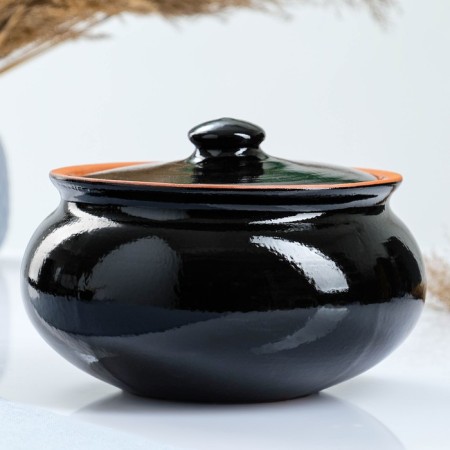 Set of dishes "Vyatka ceramics" 2.5l + 4x0.5l + spoon, black-1