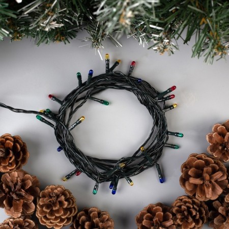 Garland “thread” 3 m, IP20, dark thread, 30 lamps, a glow of multi, 8 modes, 220 V-1