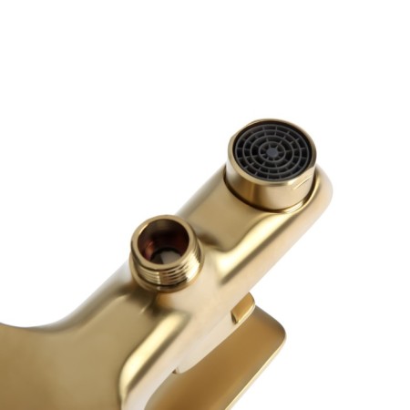 Accoona A63126AW bath mixer, single -leaf, pour 149 mm, shower set, gold-3