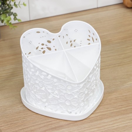 Table for cutlery "Heart", 17 × 18.5 × 15.5 cm, white color-2