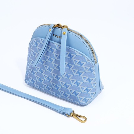Bag Cross-Bodi with a zipper, blue color-5
