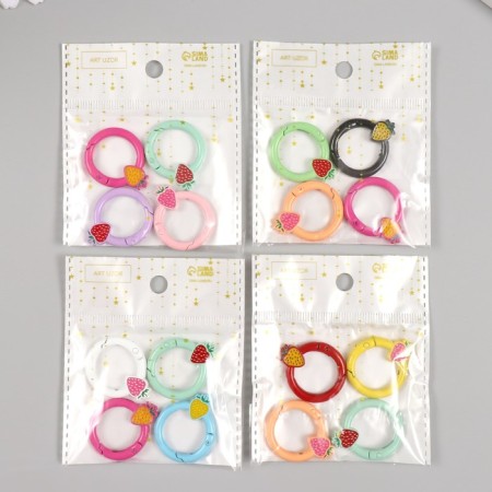 Carabiner Metal "Circle. Berry" mix 3.2x2.6 cm-4