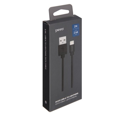 PERO DC -03 Lightning cable - USB, 2.4 A, 2m, black-3