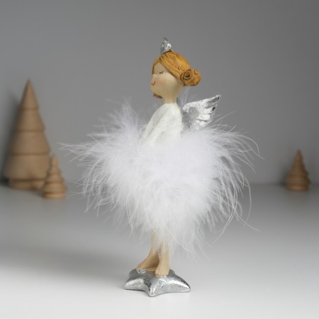 Polystone souvenir "Angel in a white dress on a star" costs 6x4x16.5 cm-2