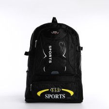 A backpack with a lightning with an increase, 55l, 5 external pockets, black color