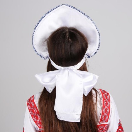 Kokoshnik "Pavlovo-Posad", red and blue flowers-1