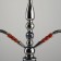 Hookah 65 cm, 2 tubes, black carved sausage, 60 x 14.5 cm