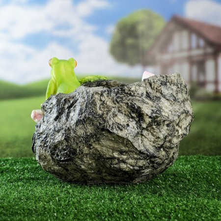 Figure Kashpo "Frog on Stone" 22x20x18cm-2