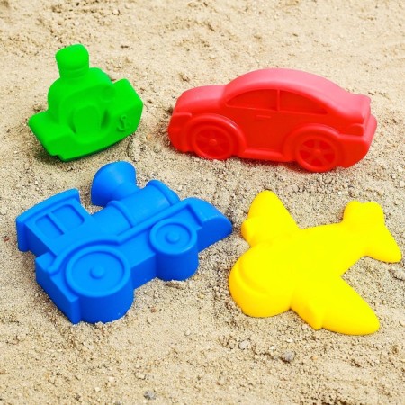 Set for playing in sand No. 68, 4 molds for sand, color mix-8