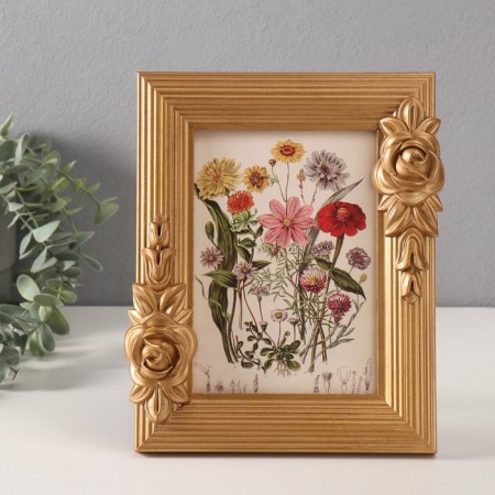 Photo frame MDF 13x18 cm "lush roses" gold 3.4x20.5x24 cm