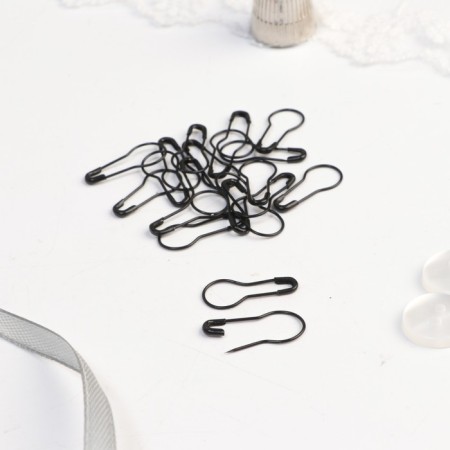 Pins with round end, 22 mm, 20 pcs, black color-1