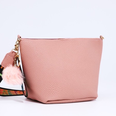 Bag Cross-Bodi with a zipper, pink color-3