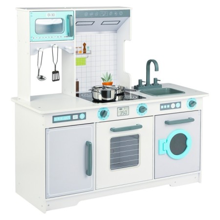 Children's wooden game kitchen "Bloom Style" with 4 objects of dishes-6