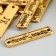 Decorative element "handmade" color gold 2.5x0.6 cm