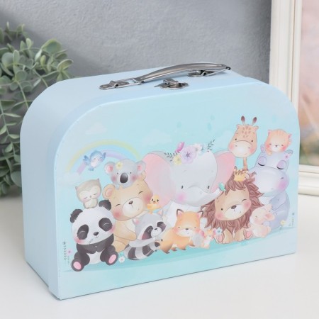 Cardboard Cardboard chest "Cute animals" 25x10x18.5 cm