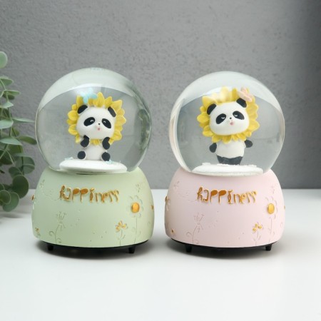 Souvenir Polystone Water Ballion Music and spin "Panda-Suns" mix 10.5x10.5x15.5 cm