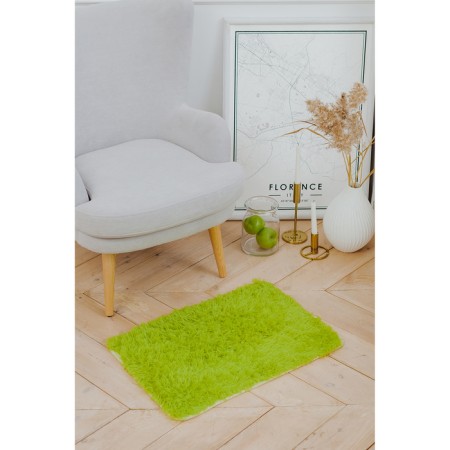 Fluffing shaft rug, 40 × 60 cm, green color-6