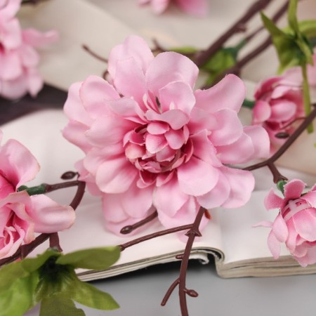 Artificial flowers "Carnival Pelargonium" 66x7 cm, pink-1