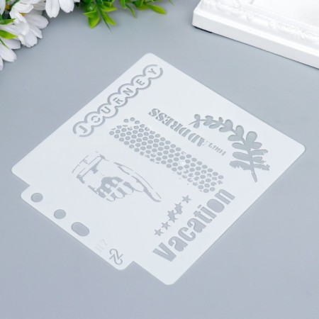 Stencil plastic "Hand and inscriptions" 13x14 cm-1