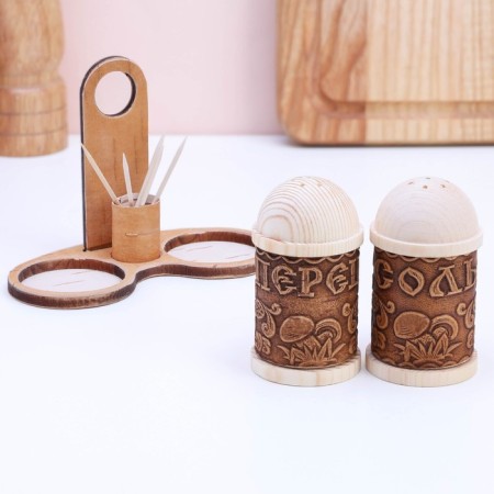 Set for spices "TISTE", with toothpicks, birch bark-3