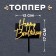 Topper "Happy Birthday", rectangular, black and golden color