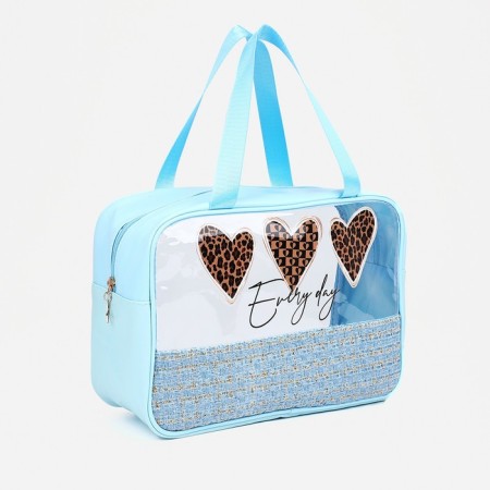 Cosmetic bag with lightning, blue color