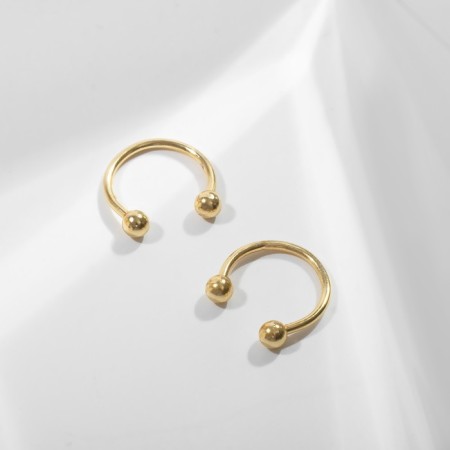 Circular in an eyebrow (piercing), ball, d = 10 mm, pair, color gold (indivisible packing 12 pairs, price per pair)-1