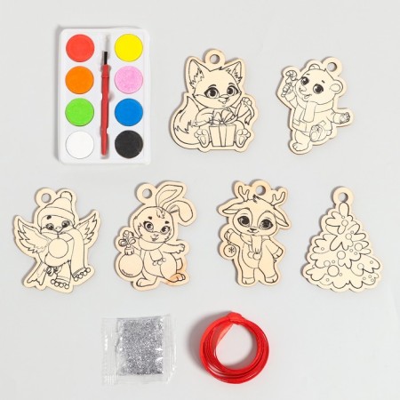 New Year's set for creativity. Christmas tree decorations "New Year! Fun party"-2