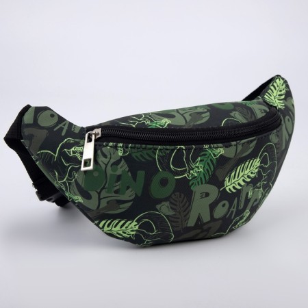 Bag Barry Board for the boy "Dinosaurs", on a zipper, outer pocket, green color-4