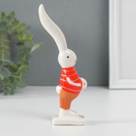 Souvenir Ceramics "Rabbit in striped" 4x7x16 cm-3