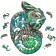 Wooden, figured puzzle Ewa "Chameleon", 49x37 cm